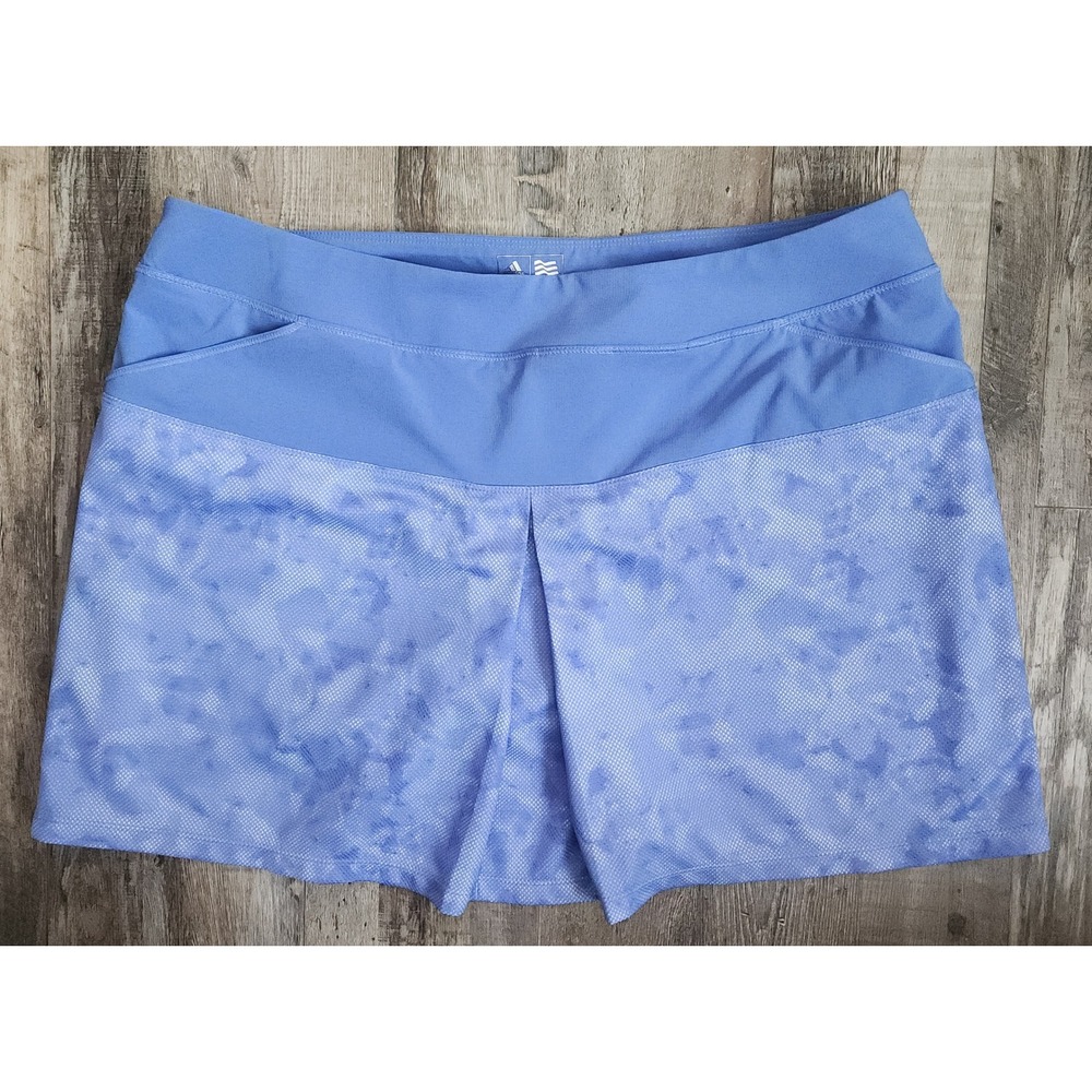 Adidas Golf Pull On Skort Womens Large Blue Camo Print Athletic Tennis NWT